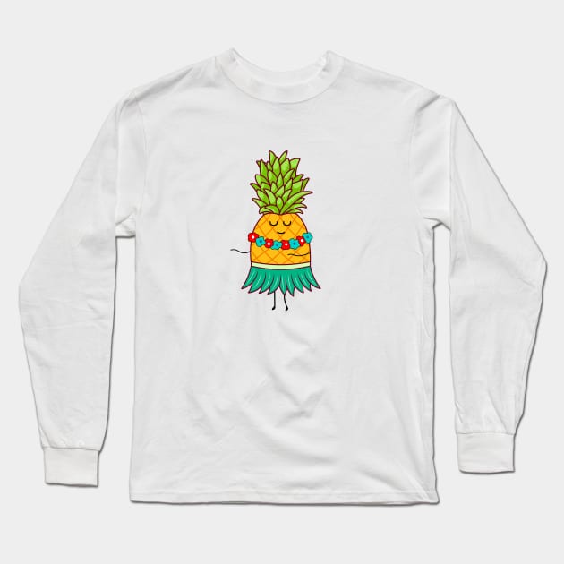 dancing pineapple Long Sleeve T-Shirt by wordspotrayal